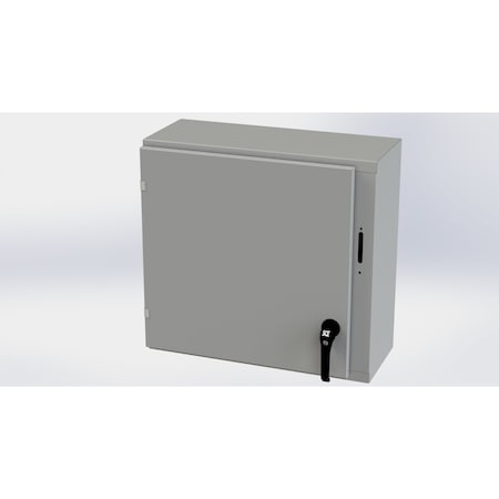 Saginaw Control & Engineering 2 Point Latch with Padlock Handle Electrical Enclosures, 24 in H, 10 in D, 25.38 in W, Carbon Steel SCE-24XEL2510LP